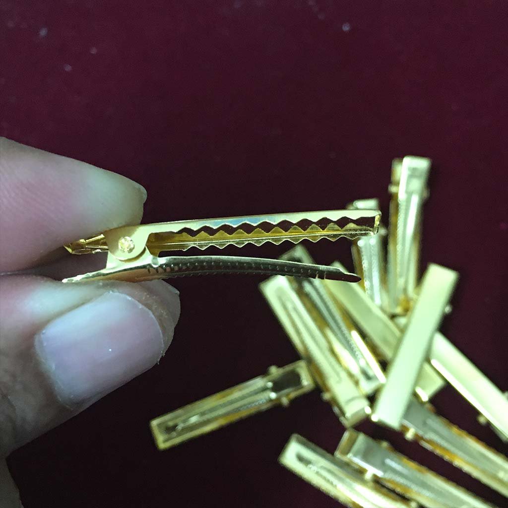 12Pcs Alligator Clips For Making Hair Bow, 1.5 inch Flower Accessories Gold
