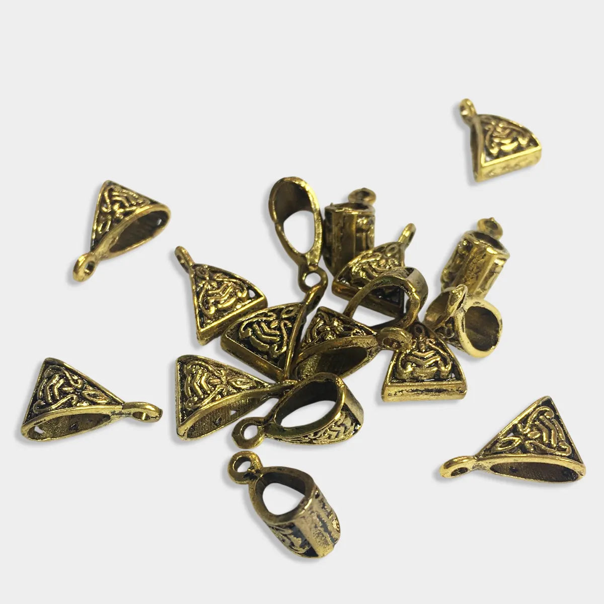 Antique Gold Designer Bails or Loops for Jewelry Making pack of 6 pcs