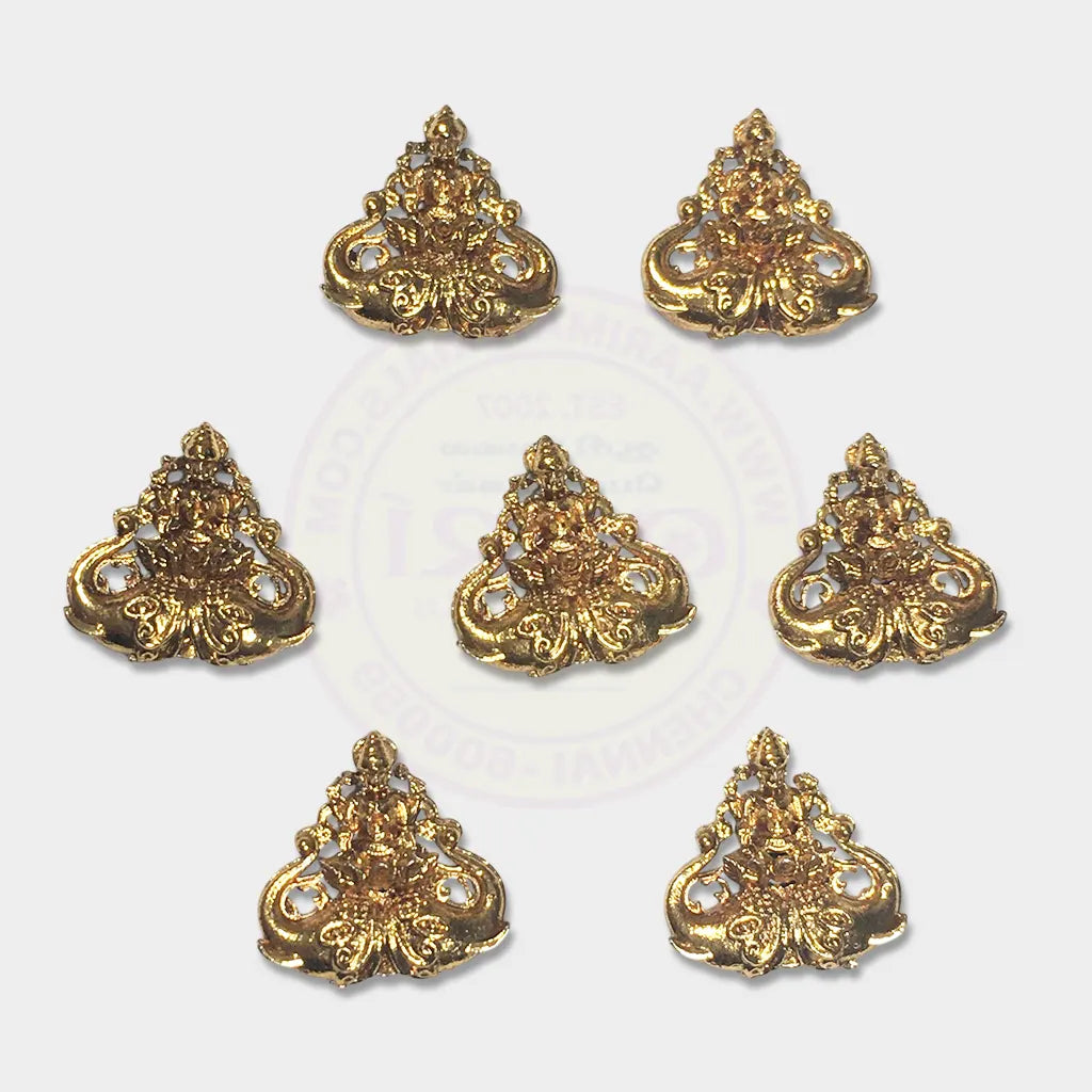 Antique Gold Lakshmi Metal Pendants for Jewellery & Craft Making - 1piece