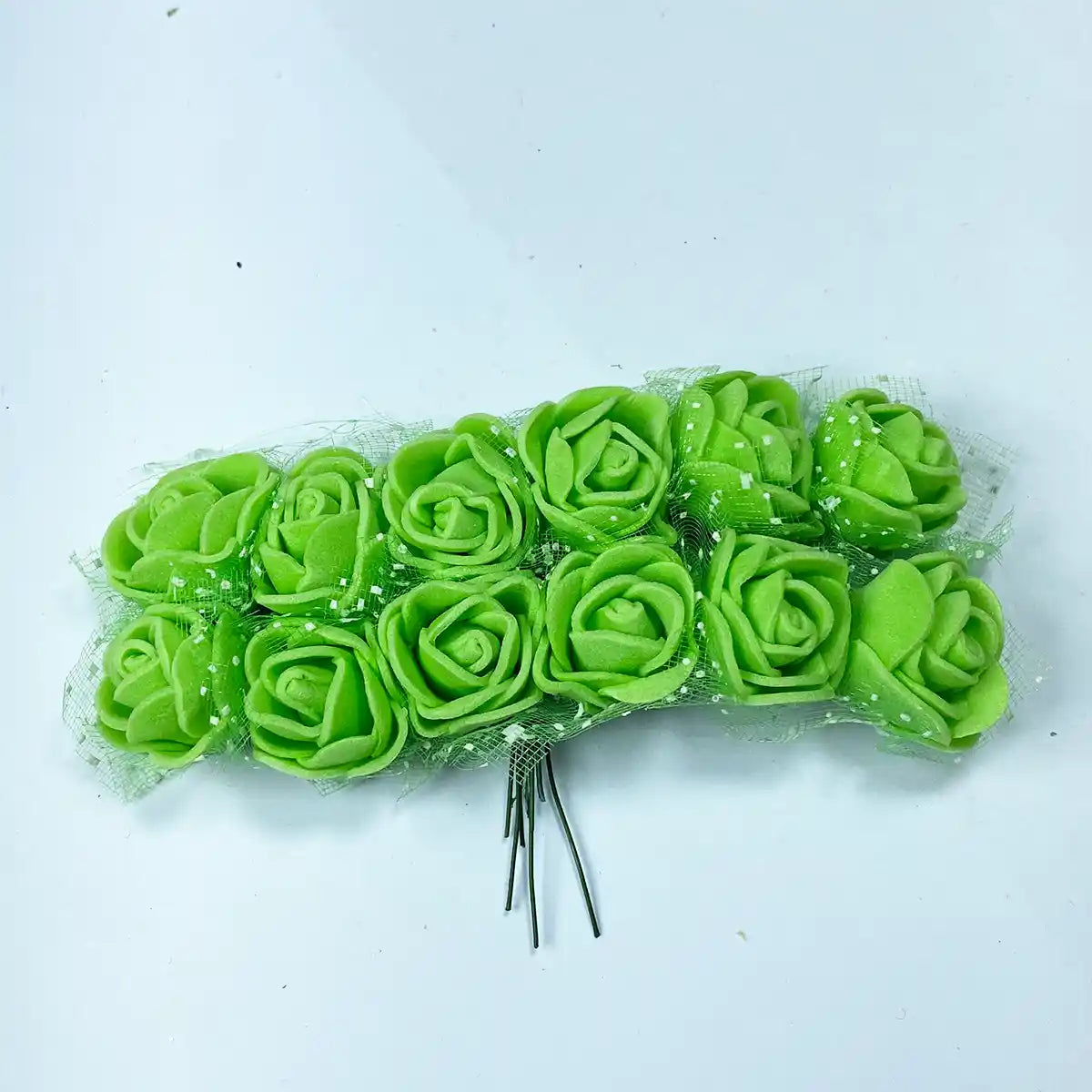 Artificial Miniature Foam Rose Flower DIY Craft - Pack of 12 Pieces (1Bunch)