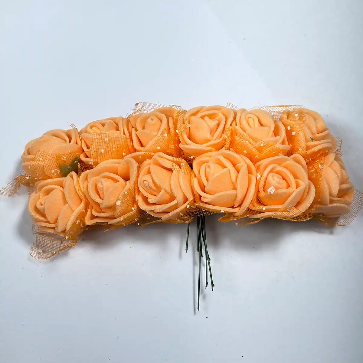 Artificial Miniature Foam Rose Flower DIY Craft - Pack of 12 Pieces (1Bunch)