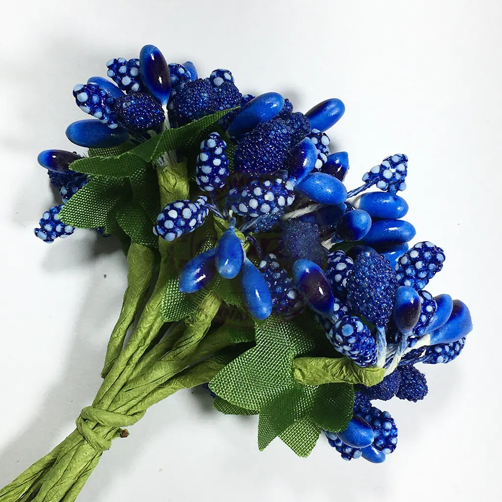 Artificial Pollen Flower for Jewelry Making (Blue Colors) 1bunch