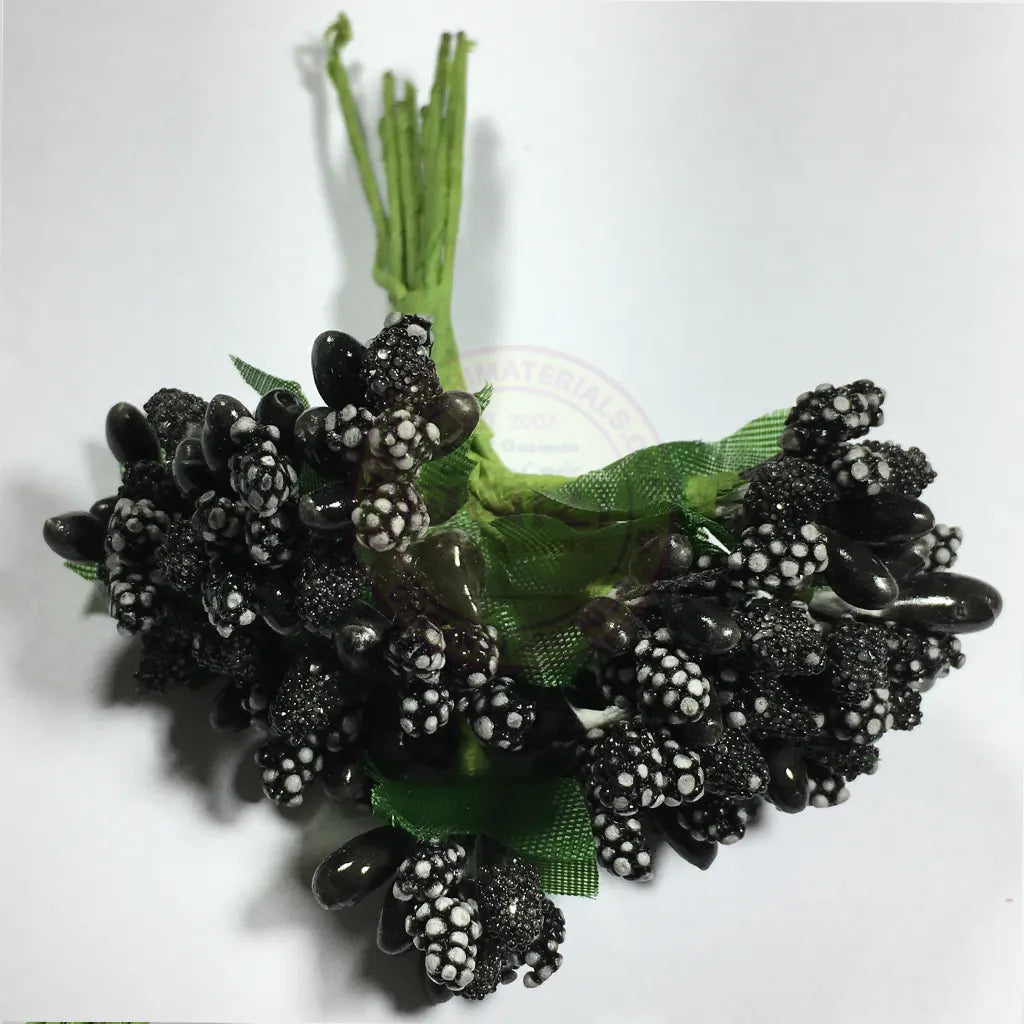 Artificial Pollen Flower for Jewelry Making (Black Colors) 1bunch