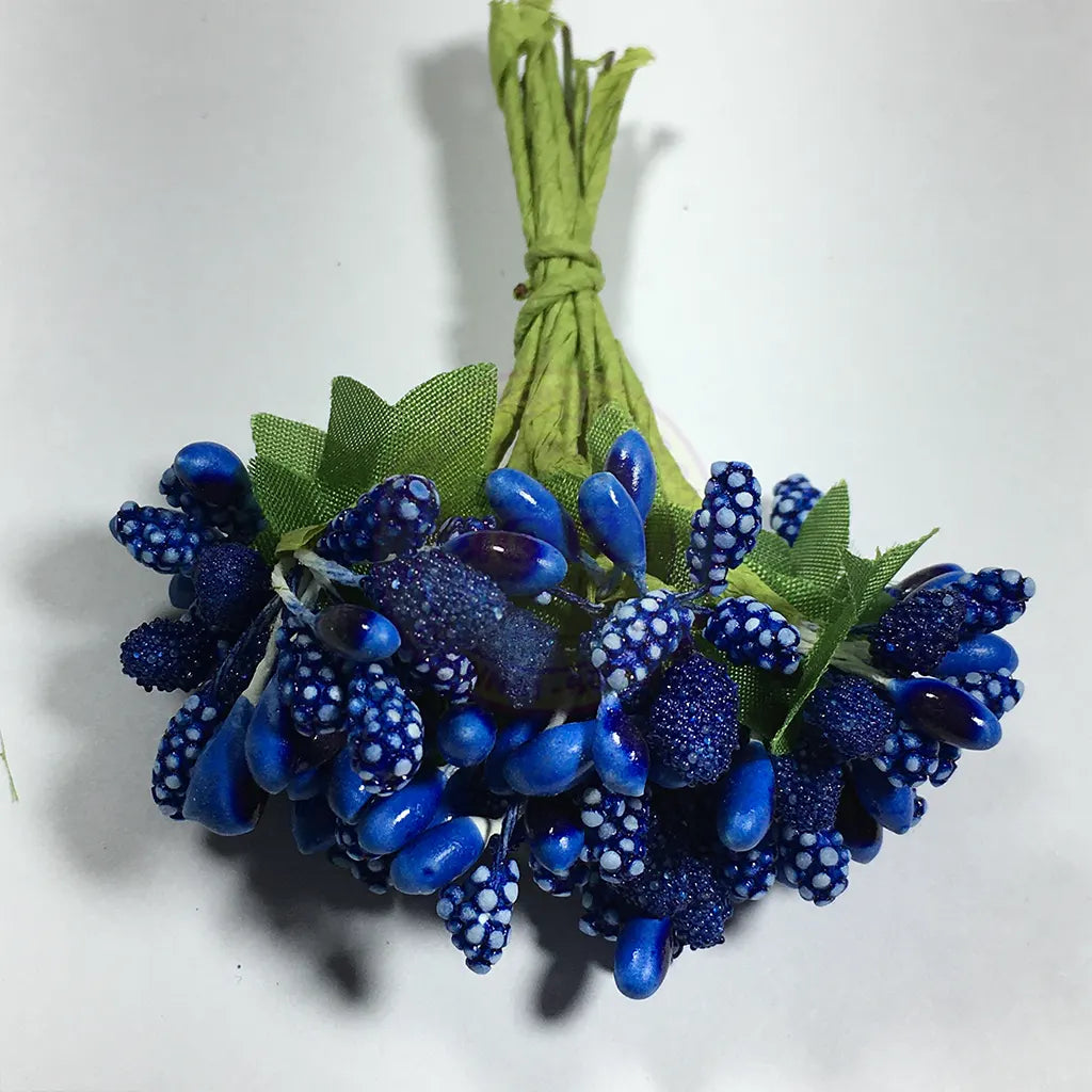 Artificial Pollen Flower for Jewelry Making (Blue Colors) 1bunch