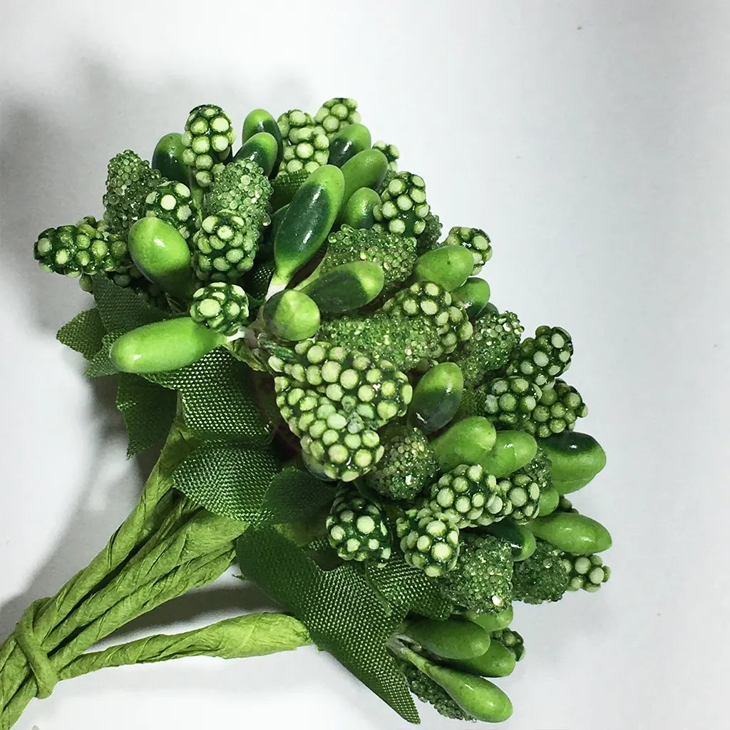 Artificial Pollen Flower for Jewelry Making (Green Colors) 1bunch
