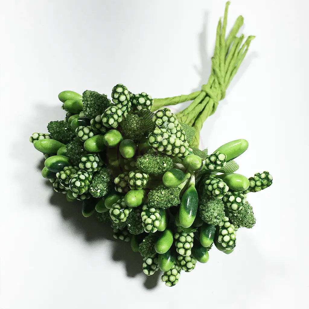Artificial Pollen Flower for Jewelry Making (Green Colors) 1bunch