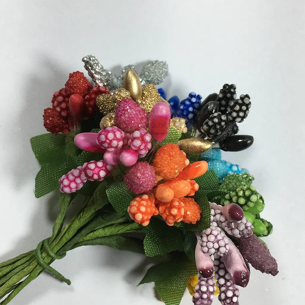 Artificial Pollen Flower for Jewelry Making (Mixed Colors) 1bunch