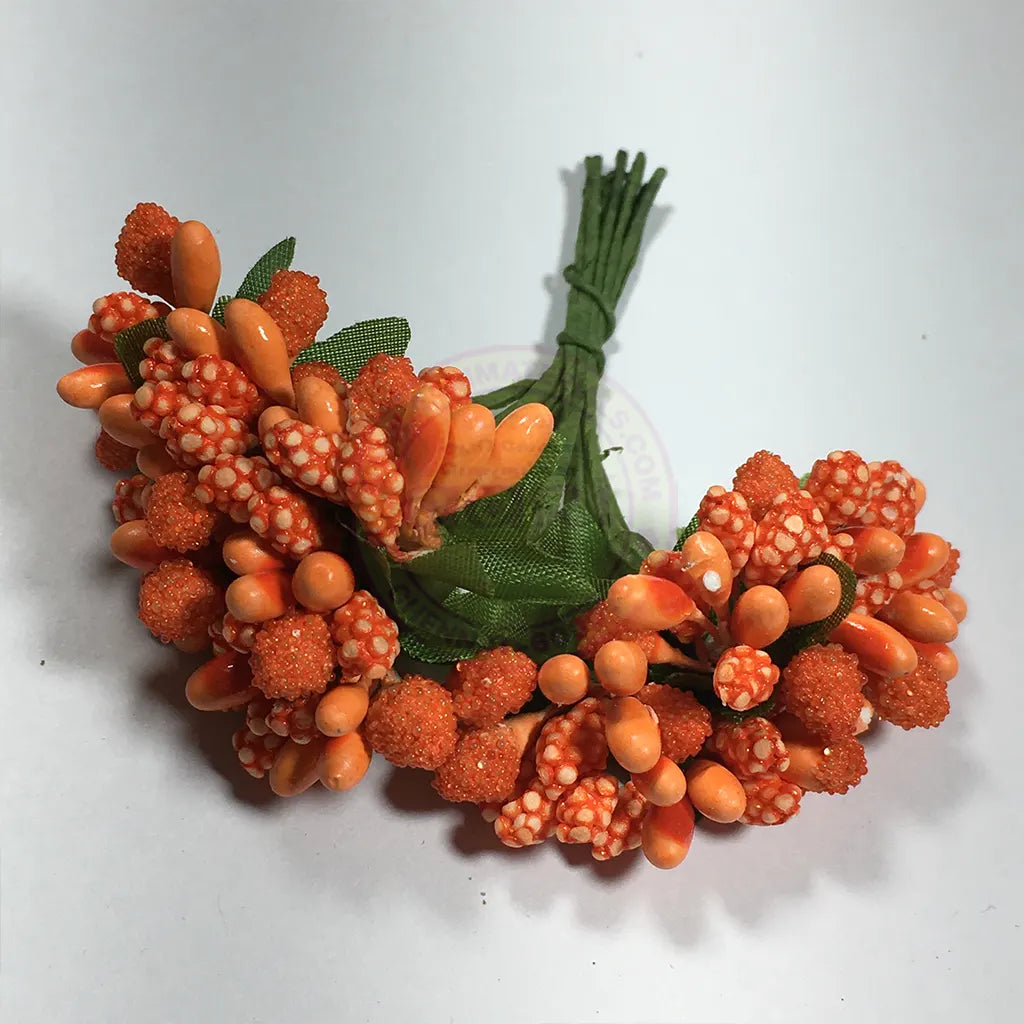Artificial Pollen Flower for Jewelry Making (Orange Colors) 1bunch