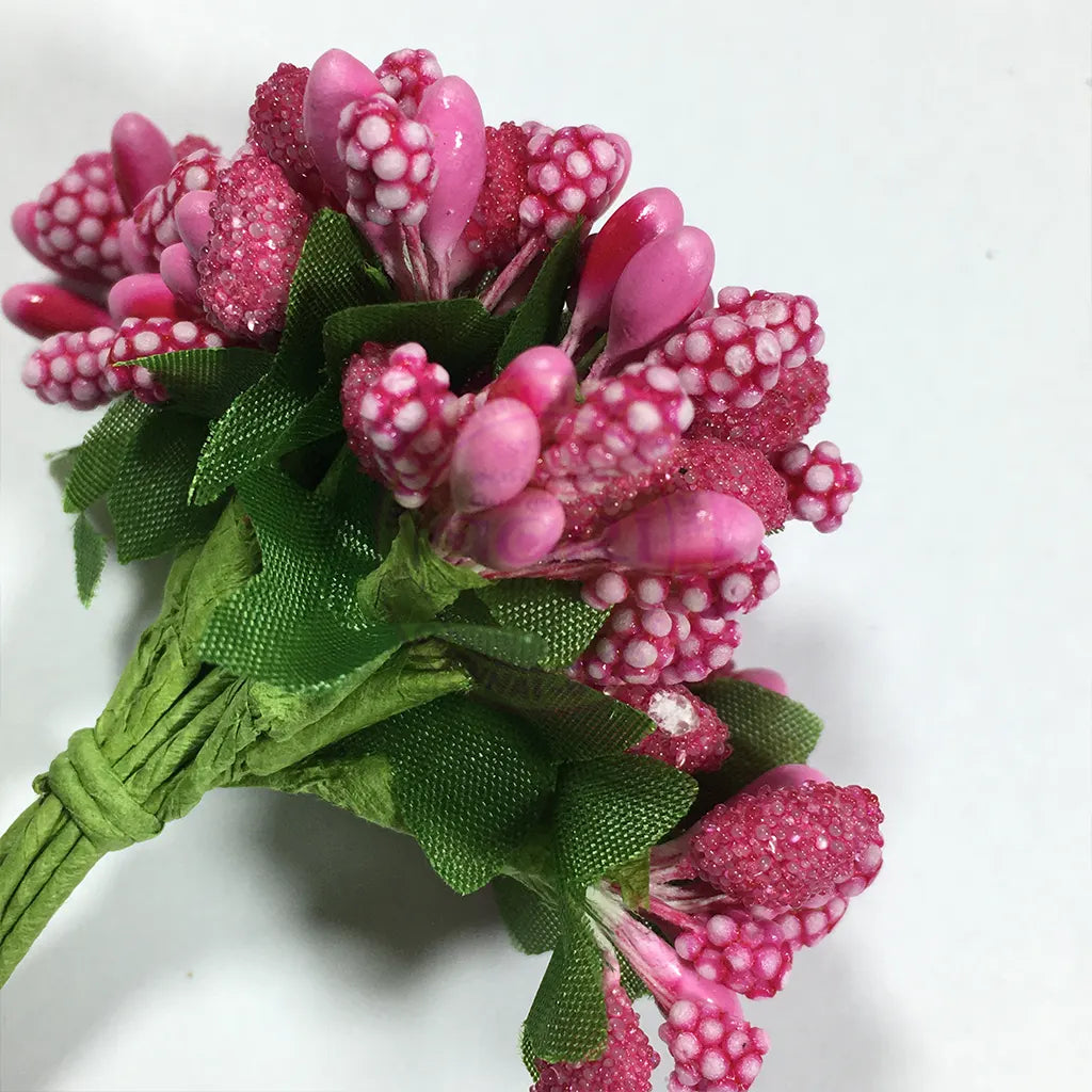 Artificial Pollen Flower for Jewelry Making (Rose Color) 1bunch