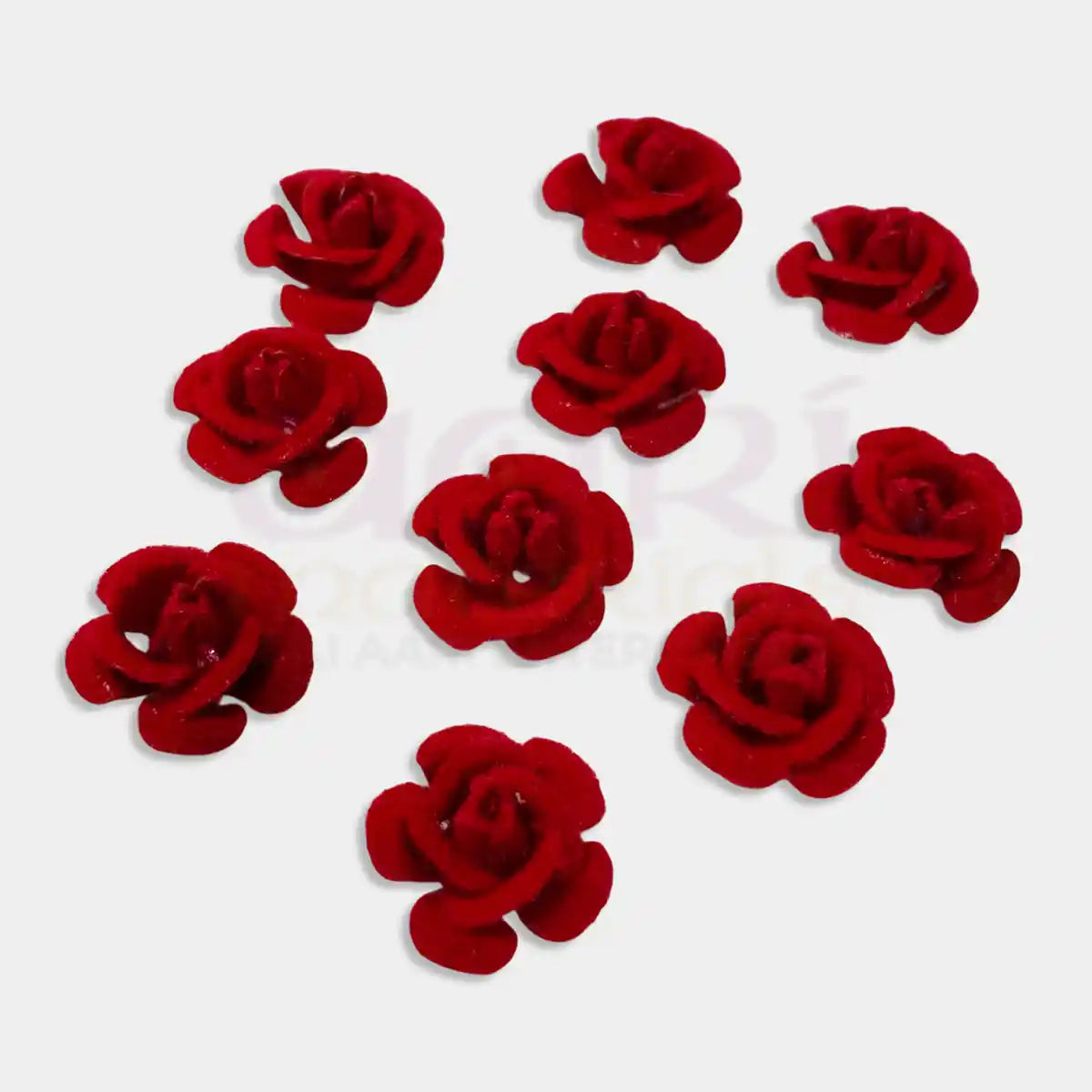Artificial Velvet Red Rose Flower 15MM