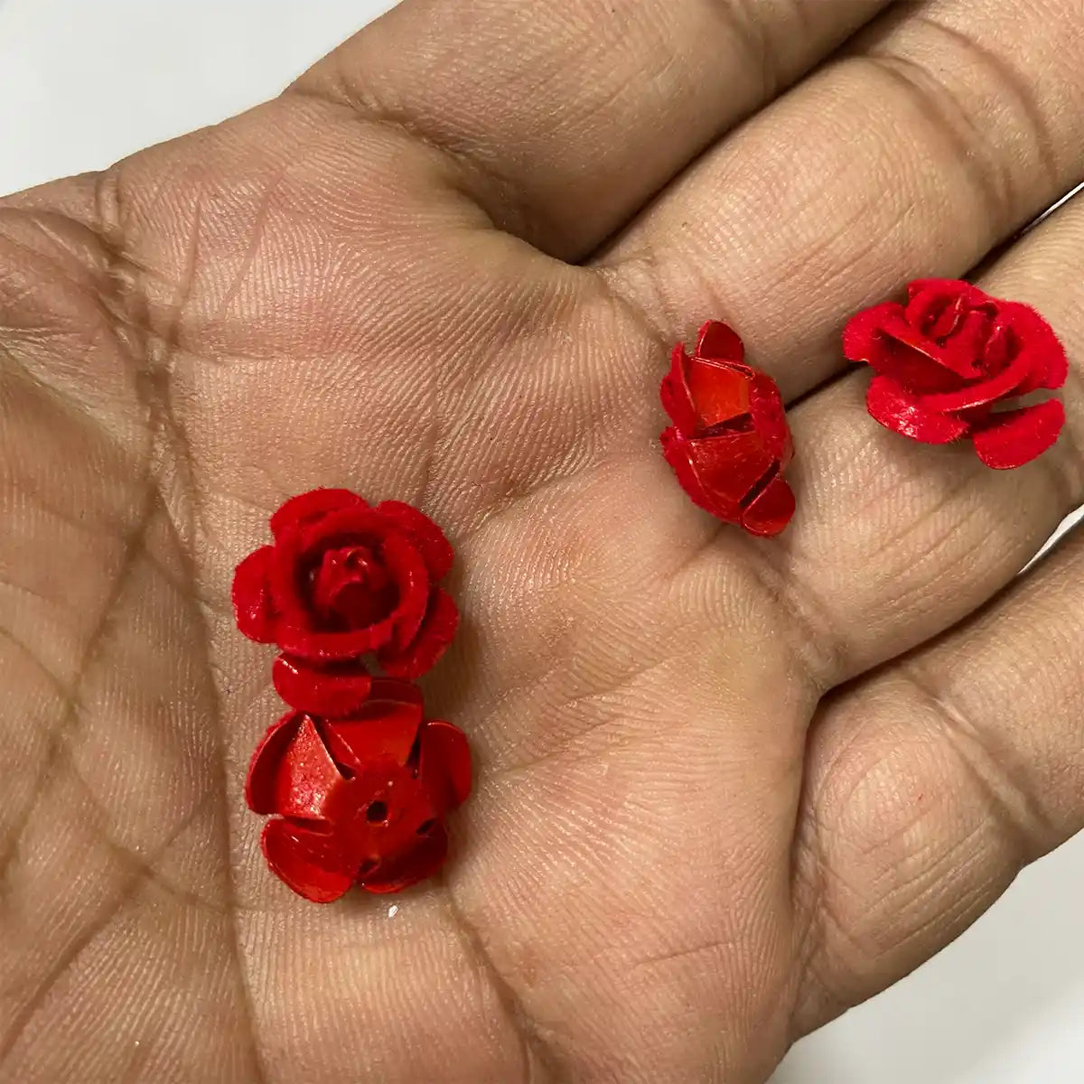 Artificial Velvet Red Rose Flower 15MM