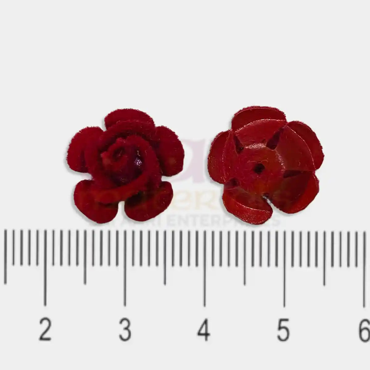 Artificial Velvet Red Rose Flower 15MM