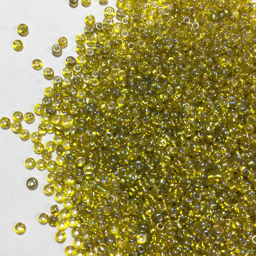 Astar Brand Glass Seed or Sugar Beads 2MM Lime Yellow Color (25 Grams)