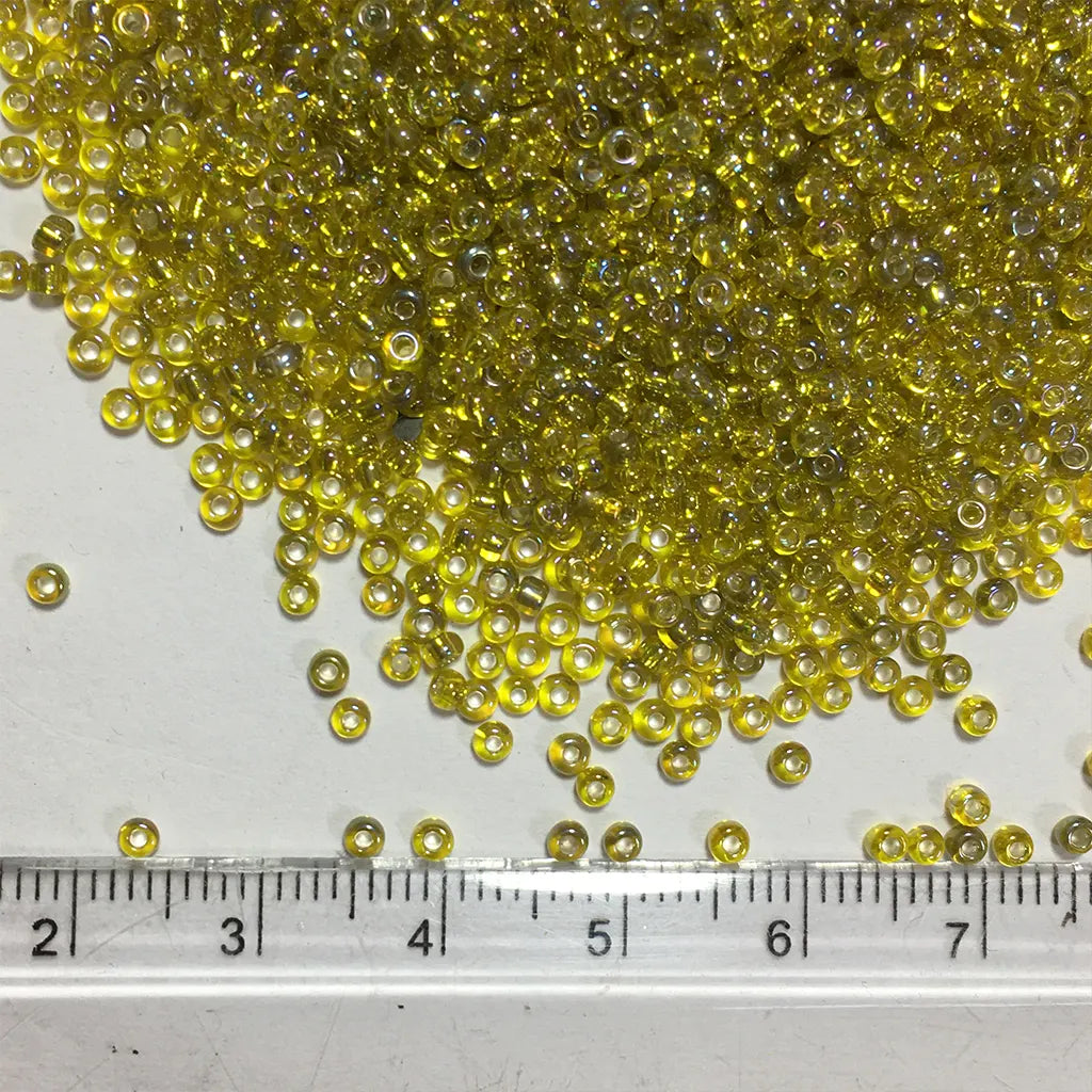 Astar Brand Glass Seed or Sugar Beads 2MM Lime Yellow Color (25 Grams)