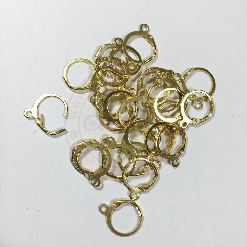 Back Earring Hooks Lock Model 12mm For Jewellery Making-10 pcs(5 pairs) - Gold