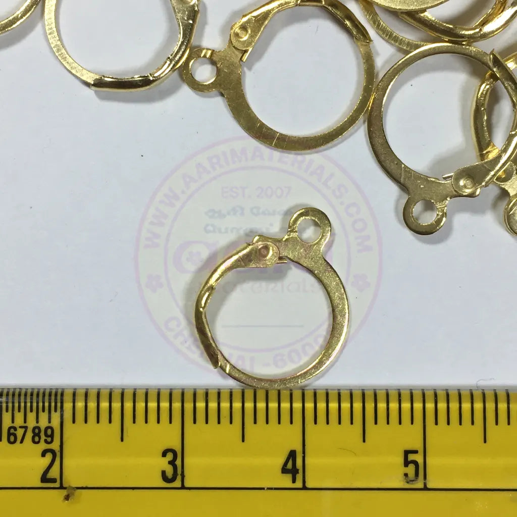 Back Earring Hooks Lock Model 12mm For Jewellery Making-10 pcs(5 pairs) - Gold