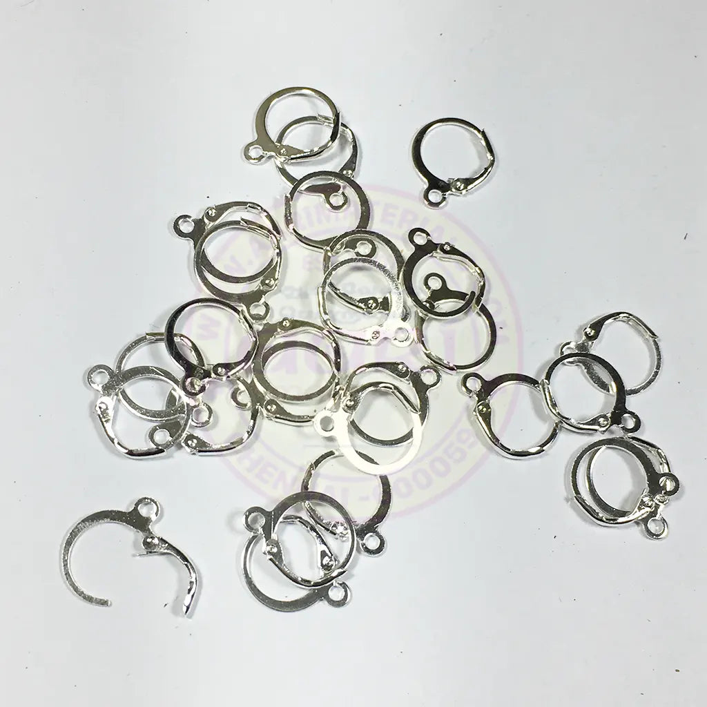 Back Earring Hooks Lock Model 12mm For Jewellery Making-10 pcs(5 pairs) - Silver