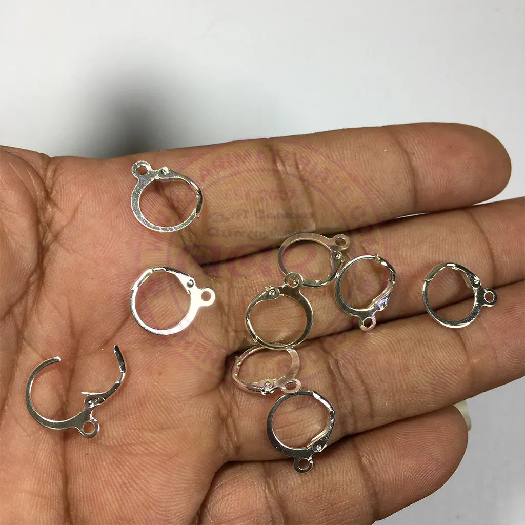 Back Earring Hooks Lock Model 12mm For Jewellery Making-10 pcs(5 pairs) - Silver