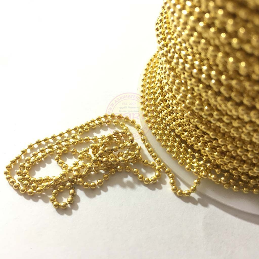 Ball Chain 1mm (2meter) Gold Color Small Size