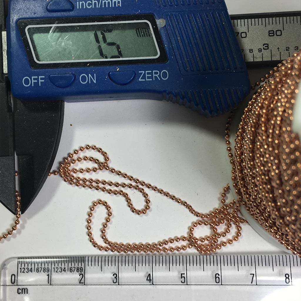 Ball Chain 1mm (2meter) Copper Color Small Size