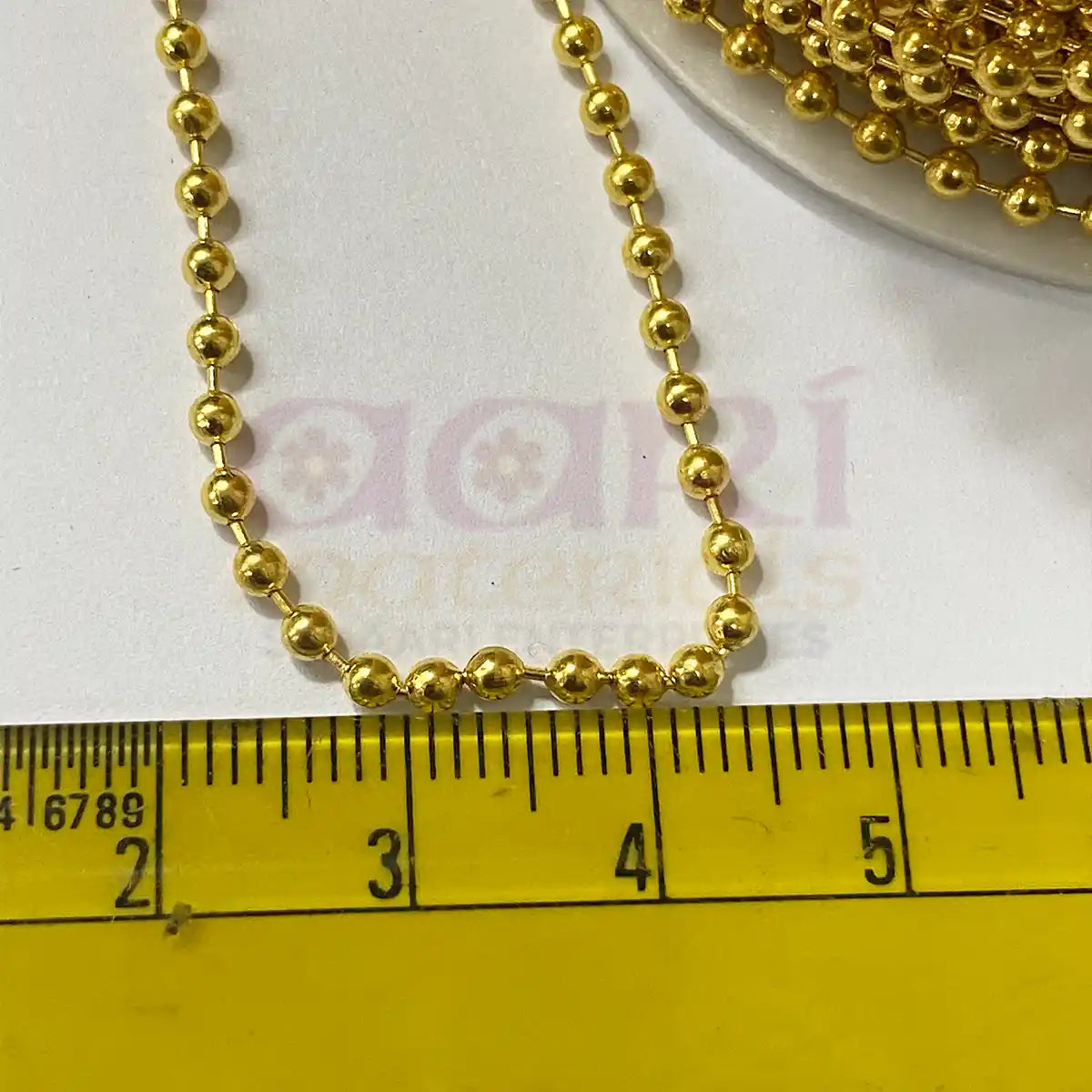 Ball Chain Gold Color 2.5mm (1meter) Medium Size