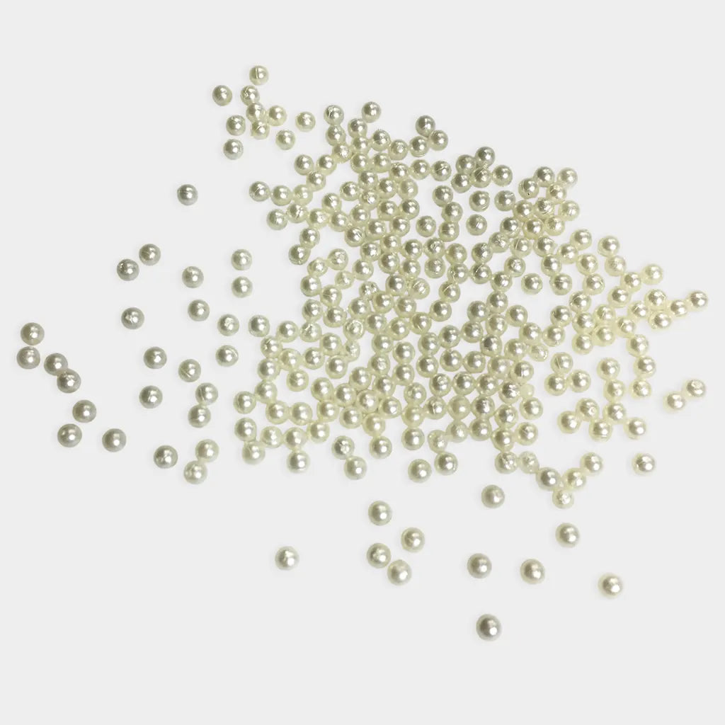 Beads 4mm for Pearl Setting Machine No Hole Beads Pack of 10Grams (Off-White)