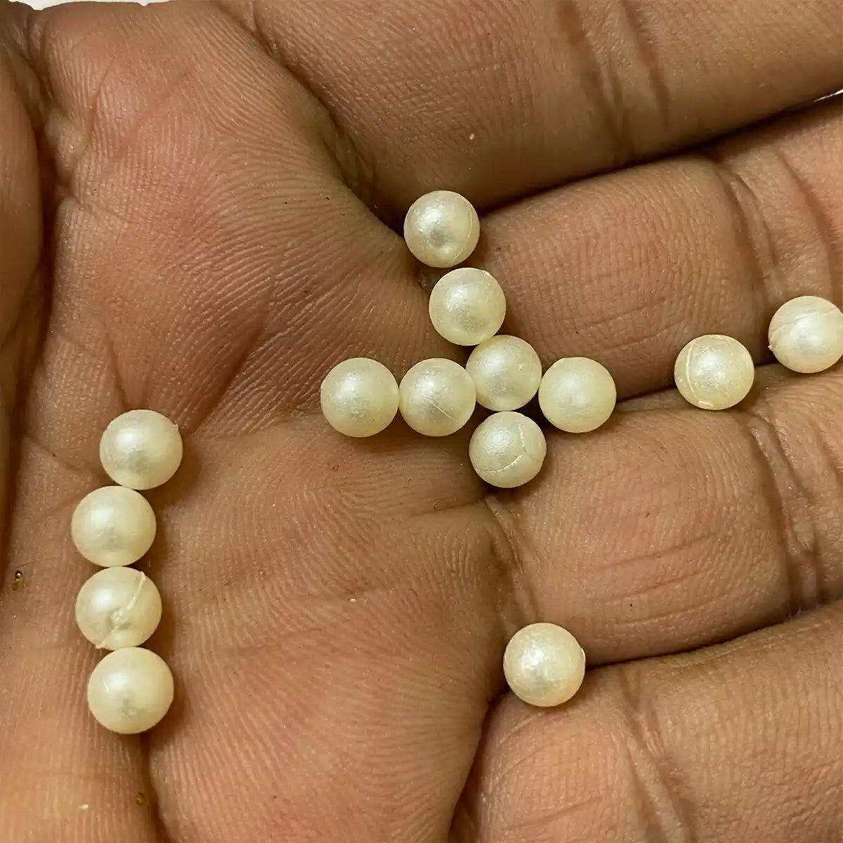 Beads 6mm for Pearl Setting Machine No Hole Beads Pack of 15Grams (Off-White)