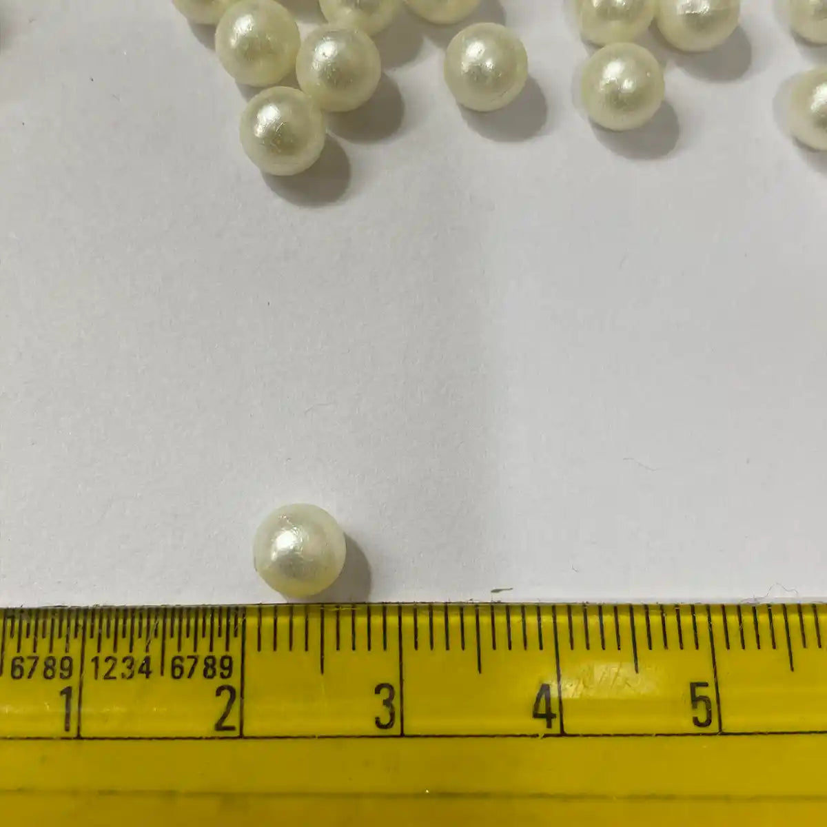 Beads 6mm for Pearl Setting Machine No Hole Beads Pack of 15Grams (Off-White)