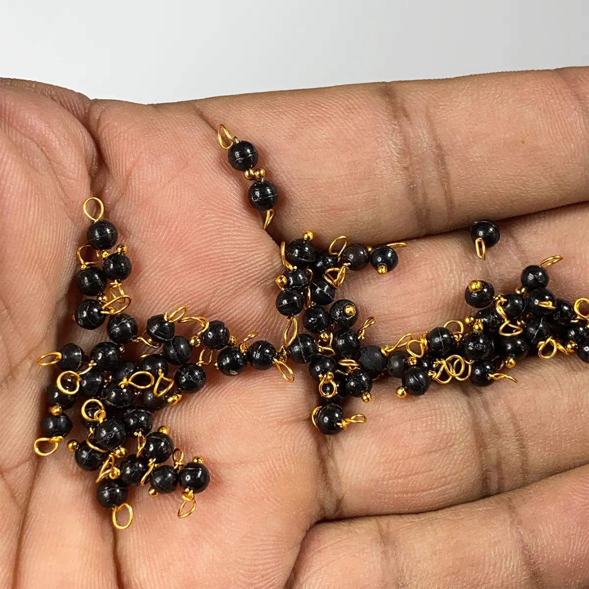 Black Color Pearl Loreal Beads 4mm (10grams)