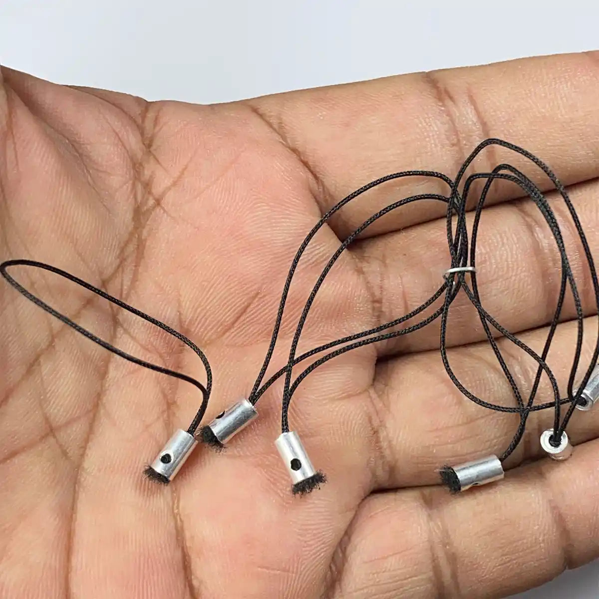 Black Phone Charm Strings 5cm - Pack of 6 straps