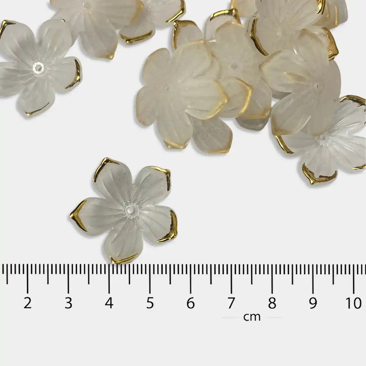 Blossom Flower with Gold Border for Brooch Making Pack of 10 grams