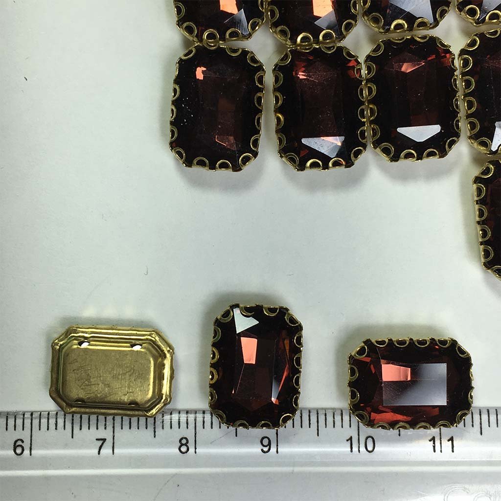 Kundan Clip Stone 14MMx10MM Rectangle Shape (1Piece)