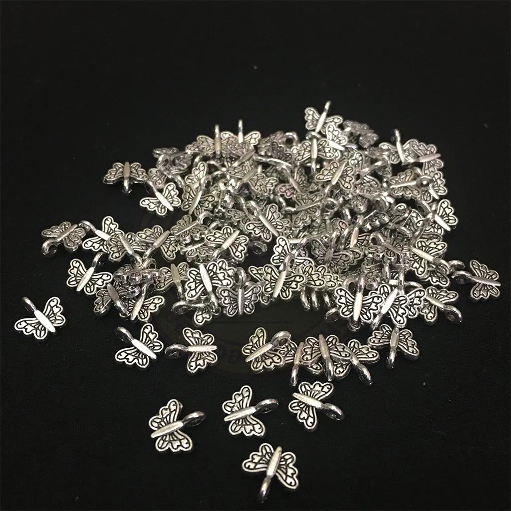 Charms Silver-plated 10mm (Small Butterfly) 1pc