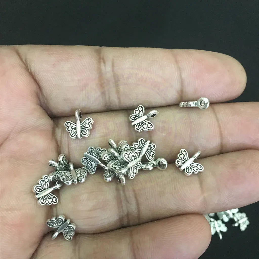 Charms Silver-plated 10mm (Small Butterfly) 1pc