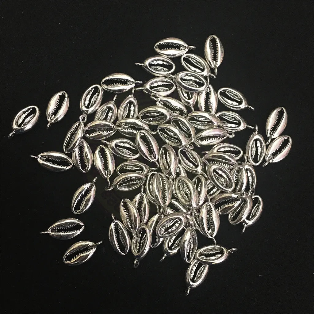 Charms Silver-plated 14x8mm (Cowrie Shell) 1pc