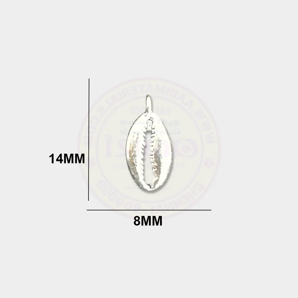 Charms Silver-plated 14x8mm (Cowrie Shell) 1pc
