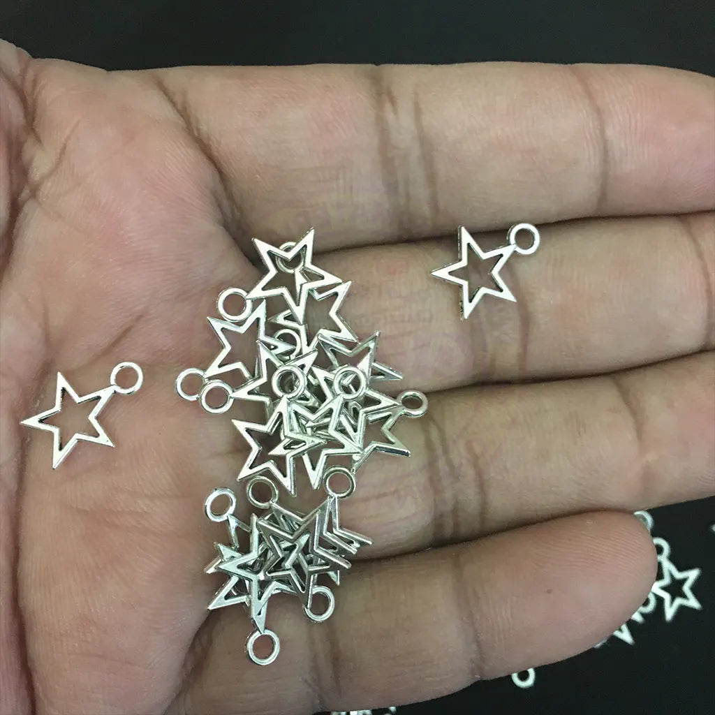 Charms Silver-plated 12mm (Star) - Pack of 5 Pieces