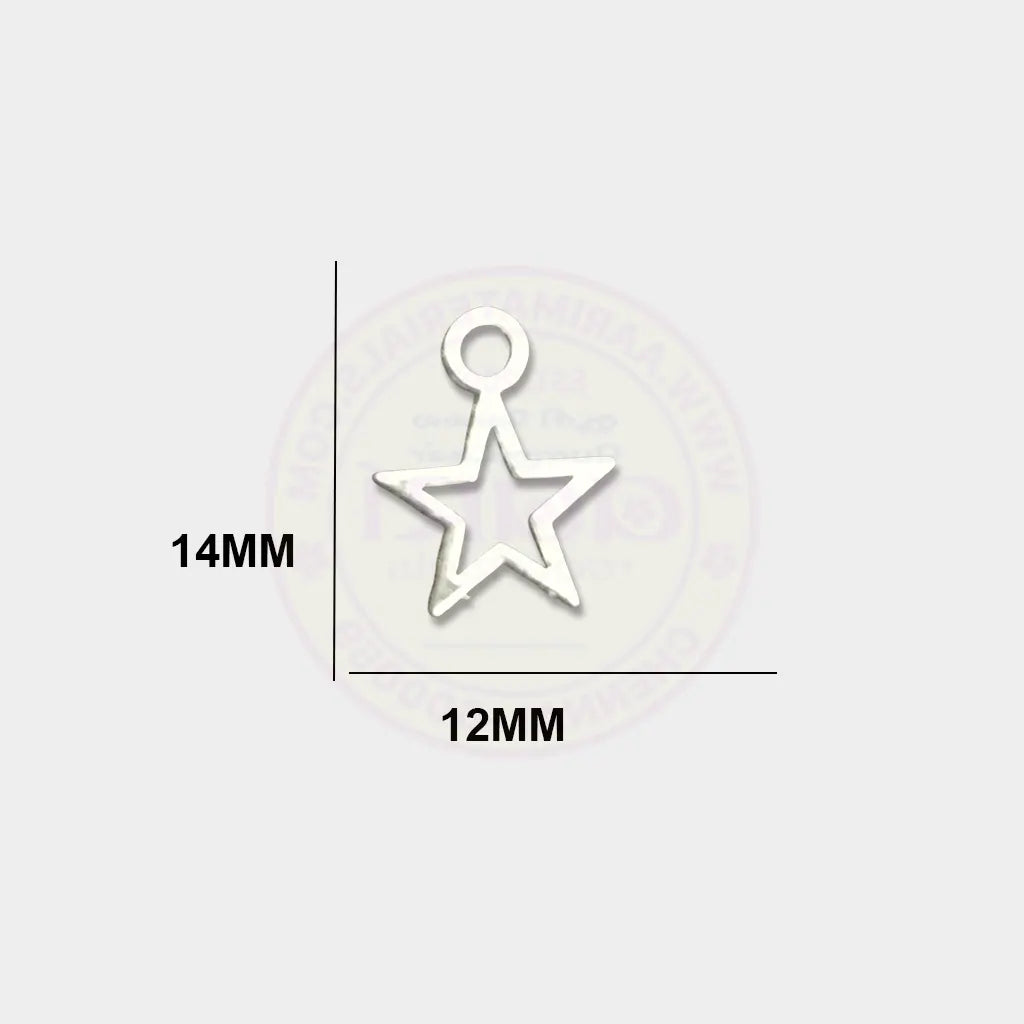 Charms Silver-plated 12mm (Star) - Pack of 5 Pieces