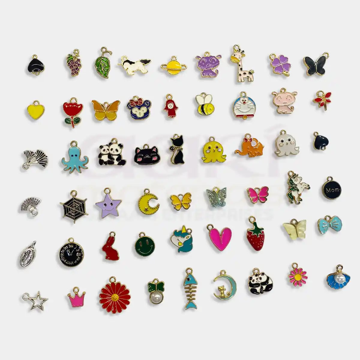 Charms Collection – 50 PCS Pack (Random Mixed Colors)