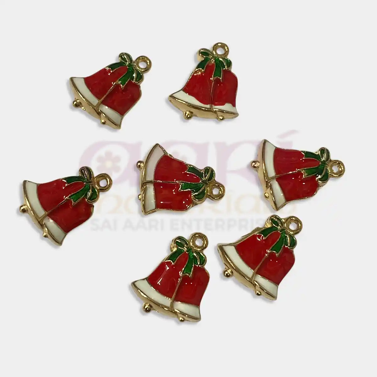 Christmas Bells Pendant Charms - Pack of 6 pieces