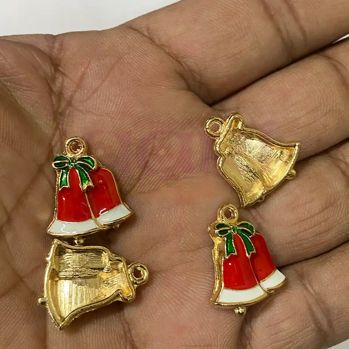 Christmas Bells Pendant Charms - Pack of 6 pieces