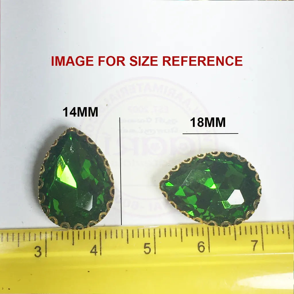 Clip Stone Light Green Color 18x14mm Drop Shape (1pc)