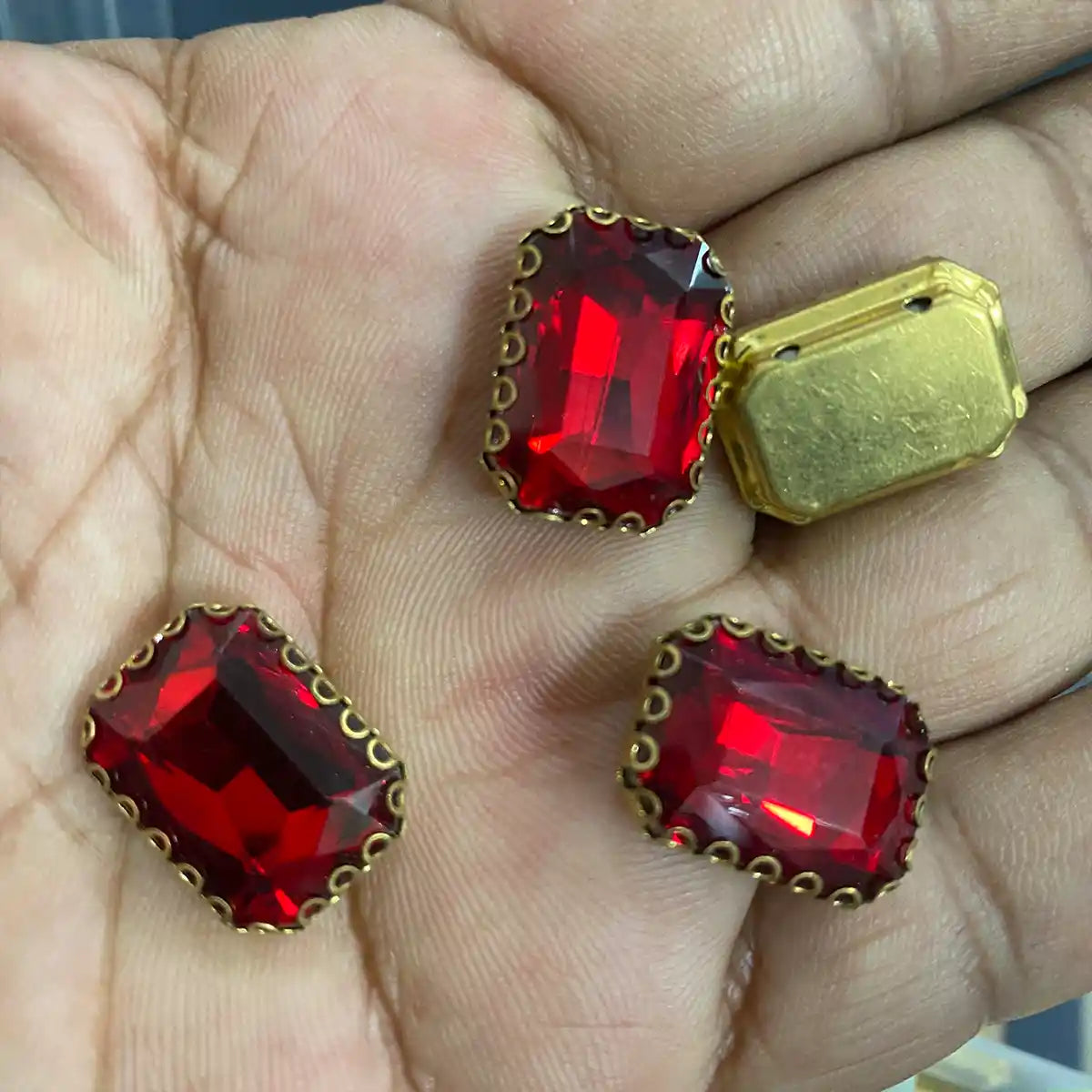 Rectangle Shape Clip Stone 18x14mm (1pc)