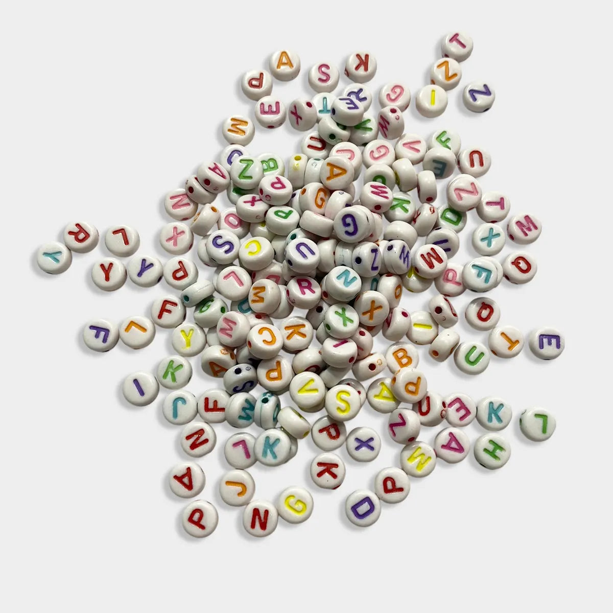 Colorfull Acrylic Letter Beads 6mm - 25grams