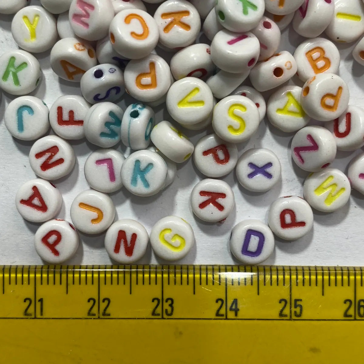 Colorfull Acrylic Letter Beads 6mm - 25grams