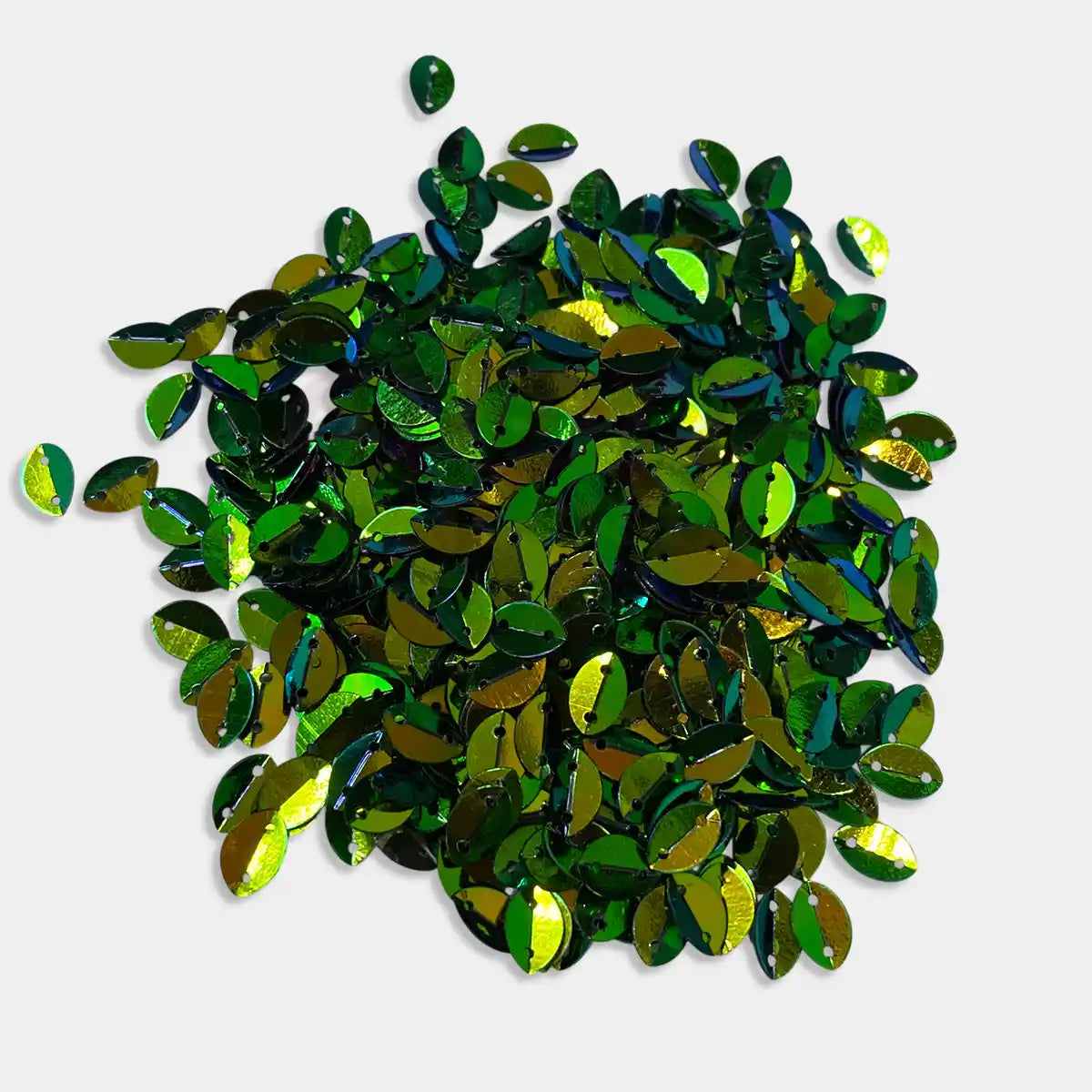 Colour 2 Hole Leaf Shape Sequins Size 10×6 mm – 10grams