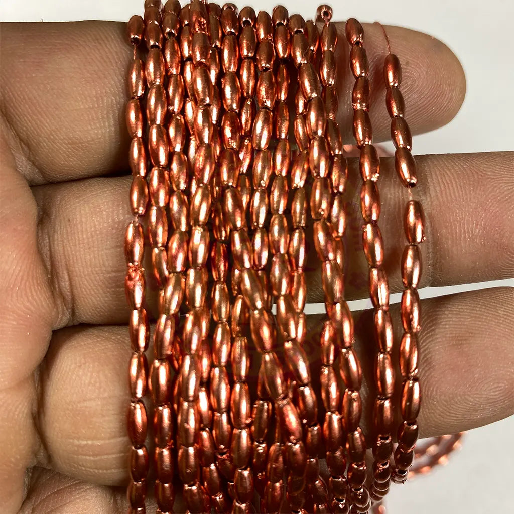Copper Color - Eye Shape Beads 3MM 1Bunch (12 Line)