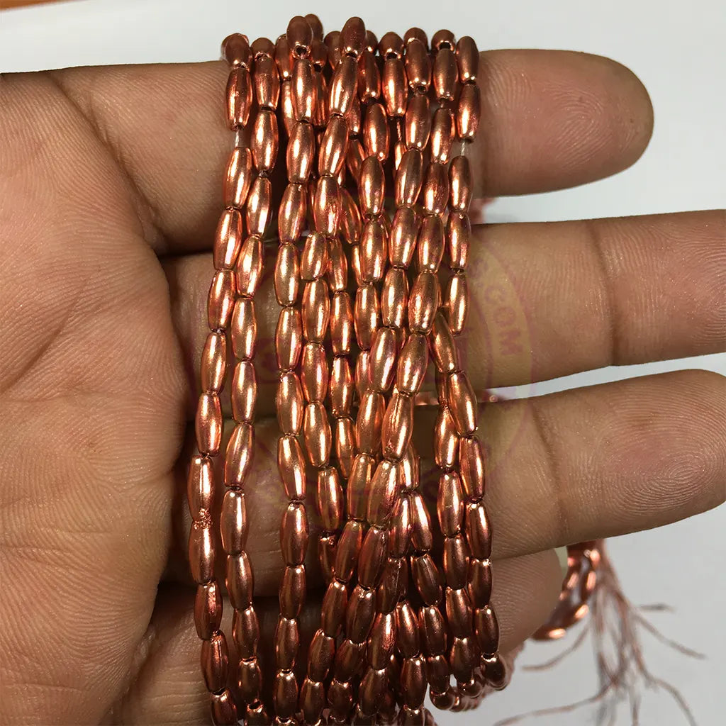 Copper Color - Eye Shape Beads 4MM 1Bunch (12 Line)