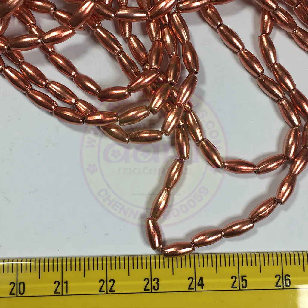 Copper Color - Eye Shape Beads 4MM 1Bunch (12 Line)