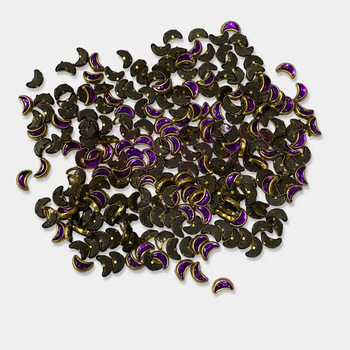 Glass Crescent or Moon Shape Kundan Stone 6x4mm Color (20grams)